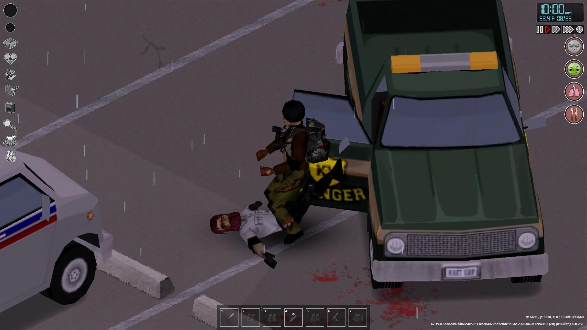 Зелёный Ranger pickup ночью у леса