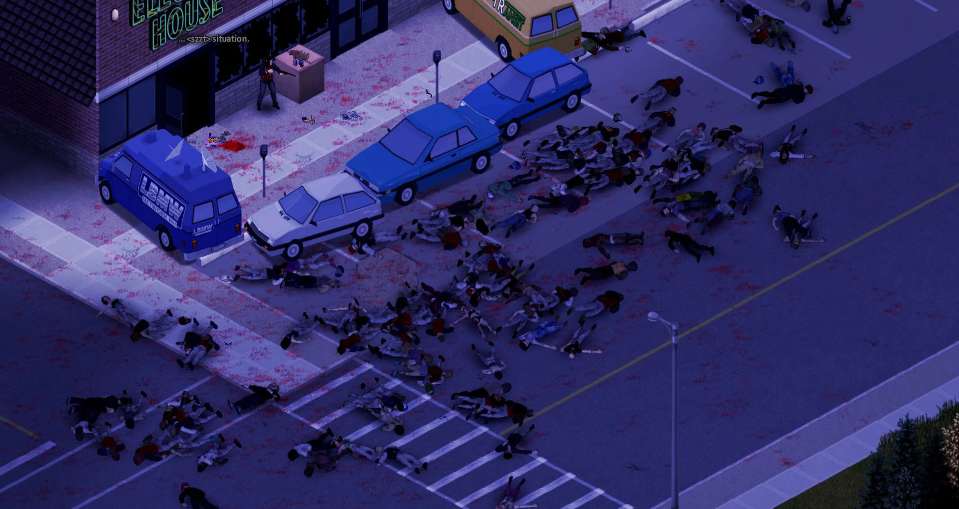 Коммерческая парковка после зачистки в Project Zomboid