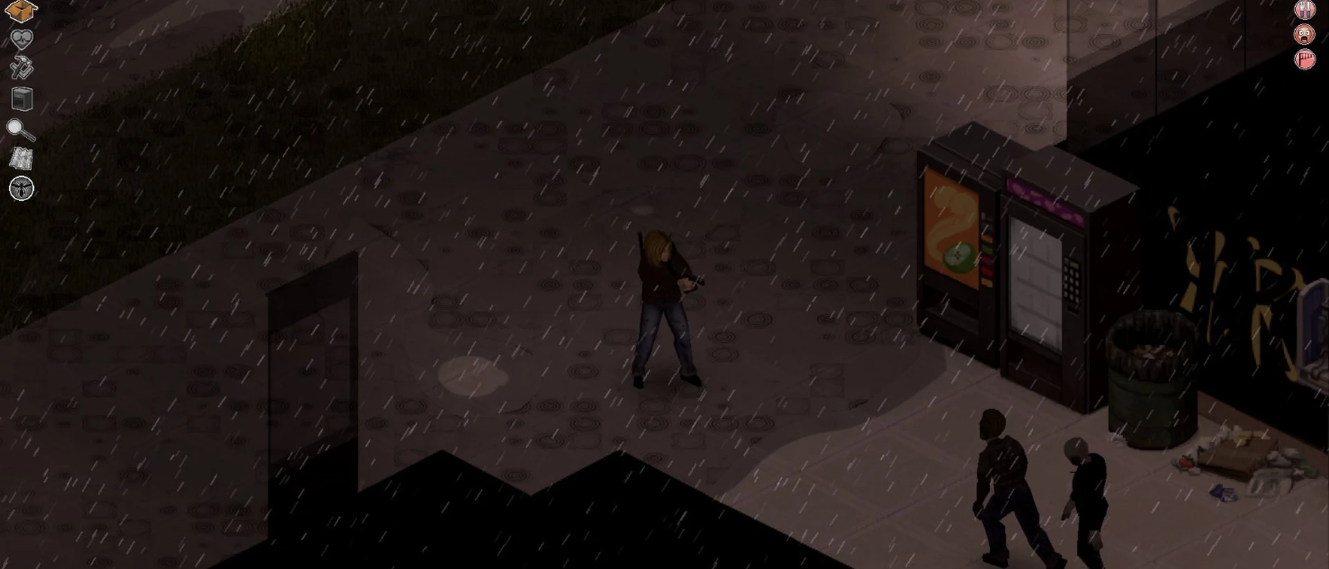 Ночной рейд под дождём в Project Zomboid