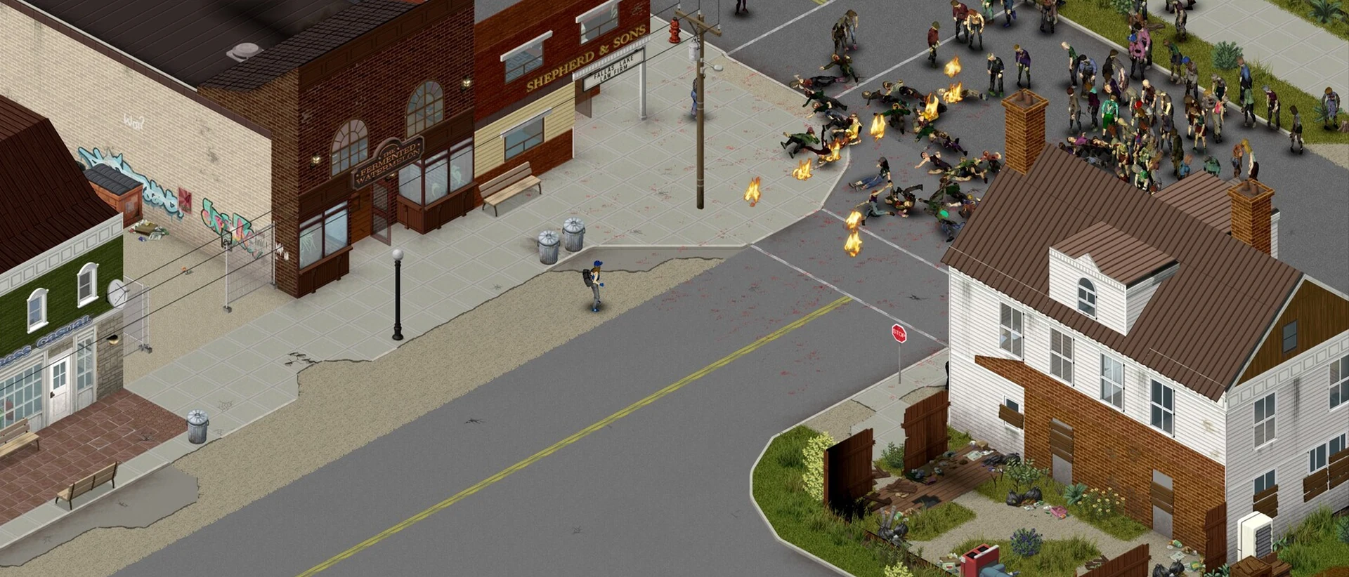 Генератор во дворе жилого дома в Project Zomboid