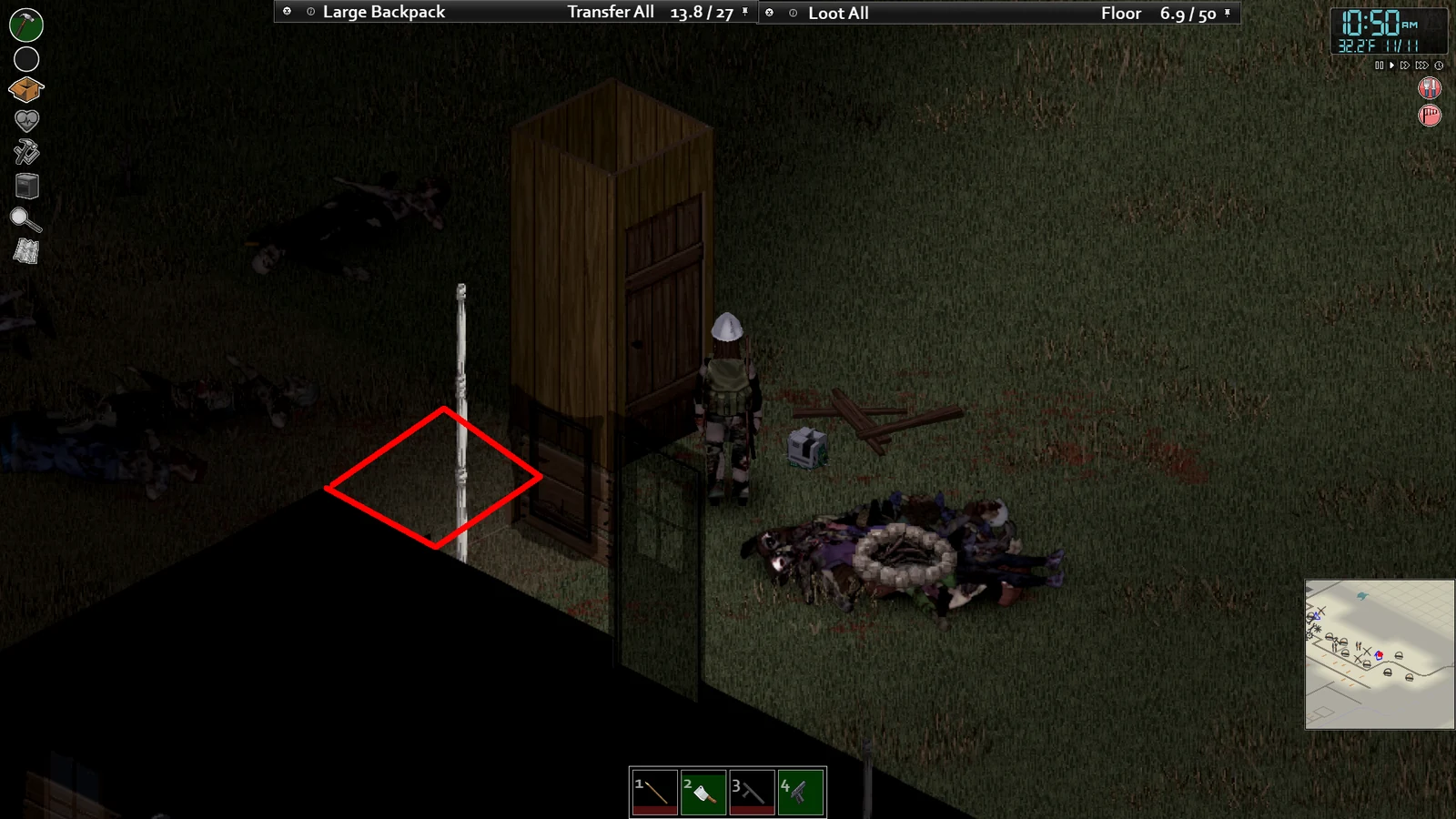 Генератор снаружи базы в Project Zomboid Build 42